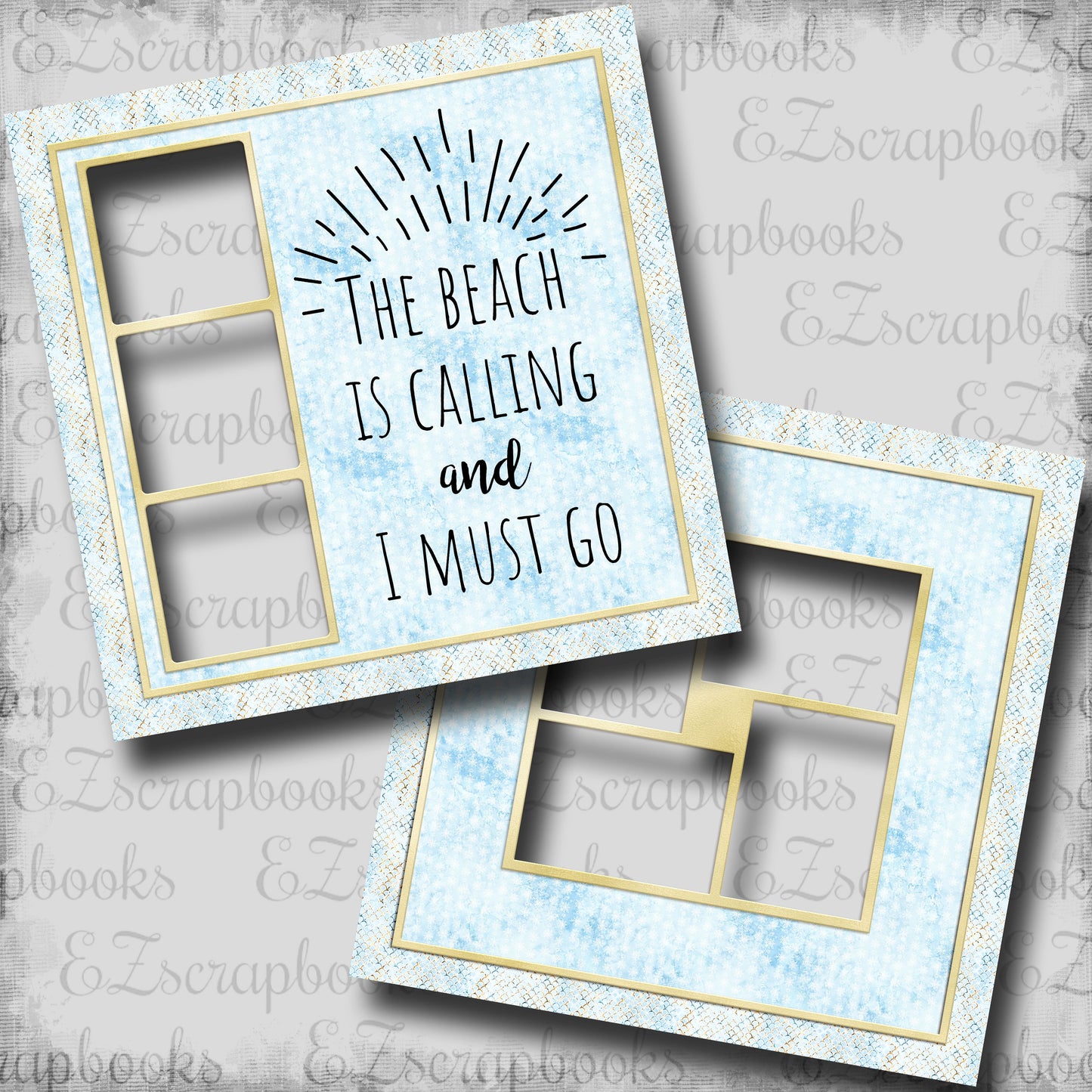 The Beach is Calling - EZ Digital Scrapbook Pages - INSTANT DOWNLOAD