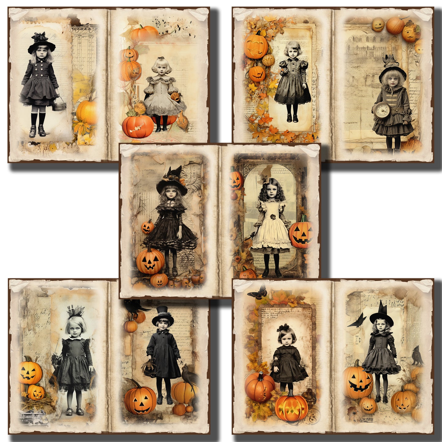 Vintage Halloween Children Journal Pages - 23-7269