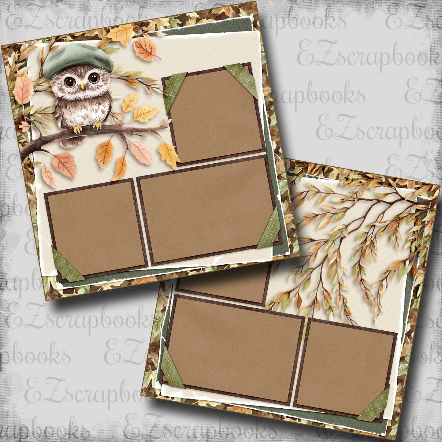 Autumn Gallery Owl - Scrapbook Layout - 25-810