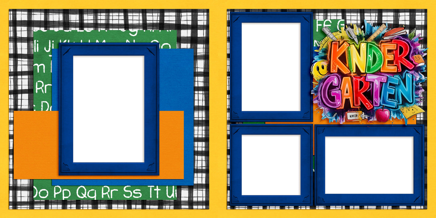 Back to School Boy Collection 1 EZ Quick Pages -  Digital Bundle - 10 Digital Scrapbook Pages - INSTANT DOWNLOAD