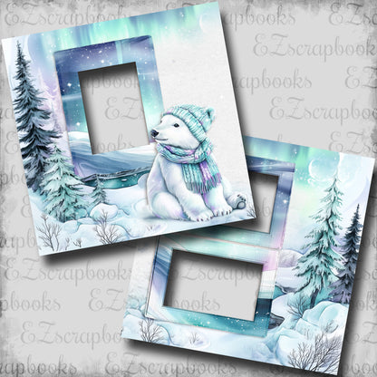 Polar Lights Cuddly Bear - EZ Digital Scrapbook Pages - INSTANT DOWNLOAD
