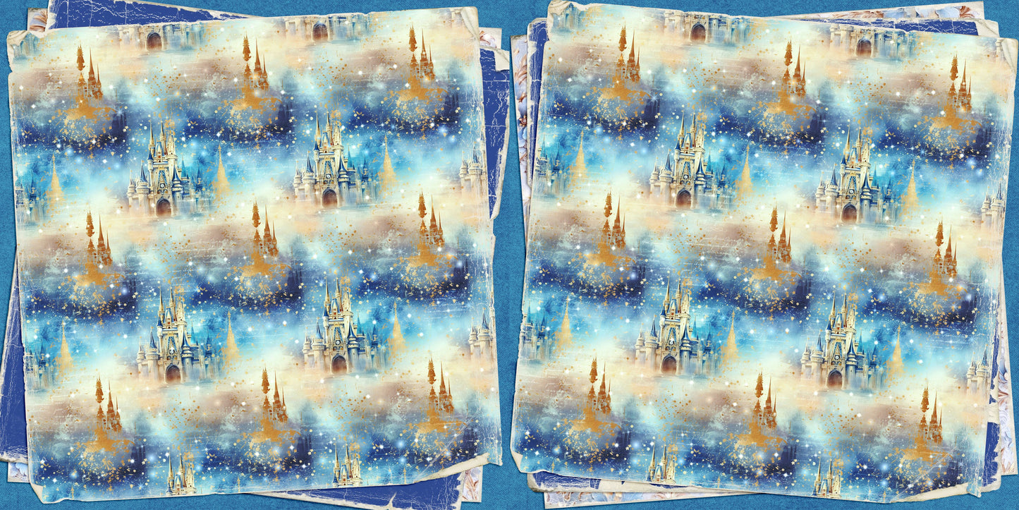 Blue Princess NPM - Set of 5 Double Page Scrapbook Layouts - 25-1016