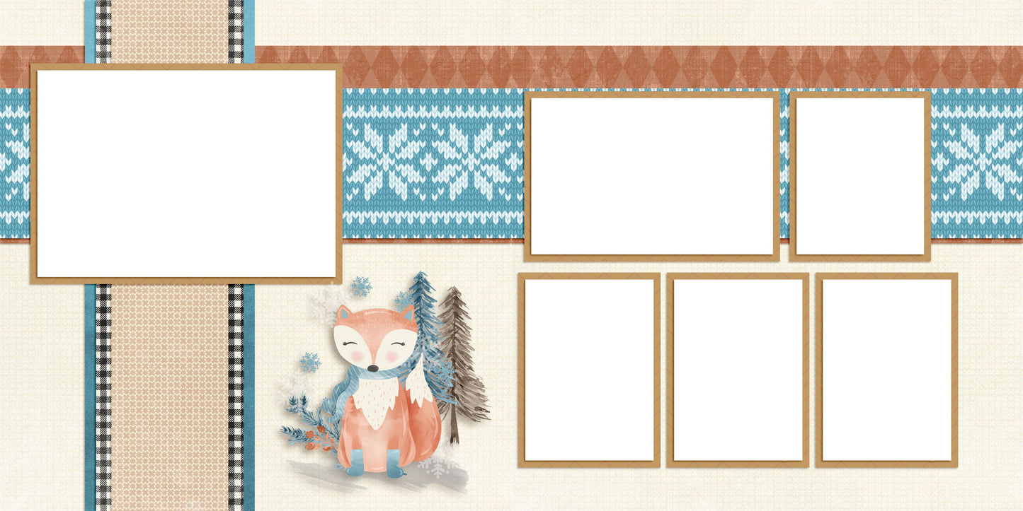 Winter Forest EZ Quick Pages -  Digital Bundle - 10 Digital Scrapbook Pages - INSTANT DOWNLOAD