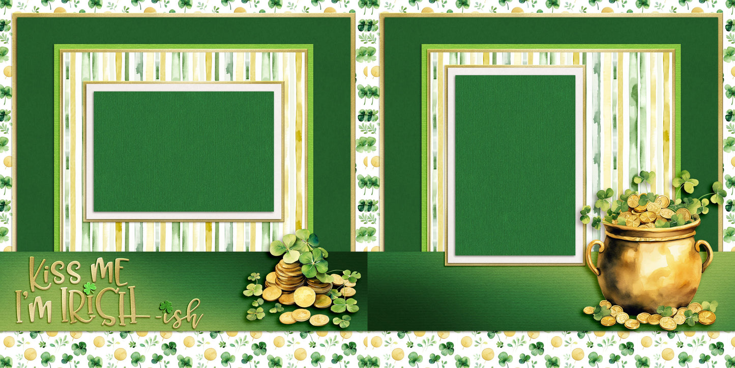 St Patrick's Day - Set of 5 Double Page Scrapbook Layouts - 25-1028