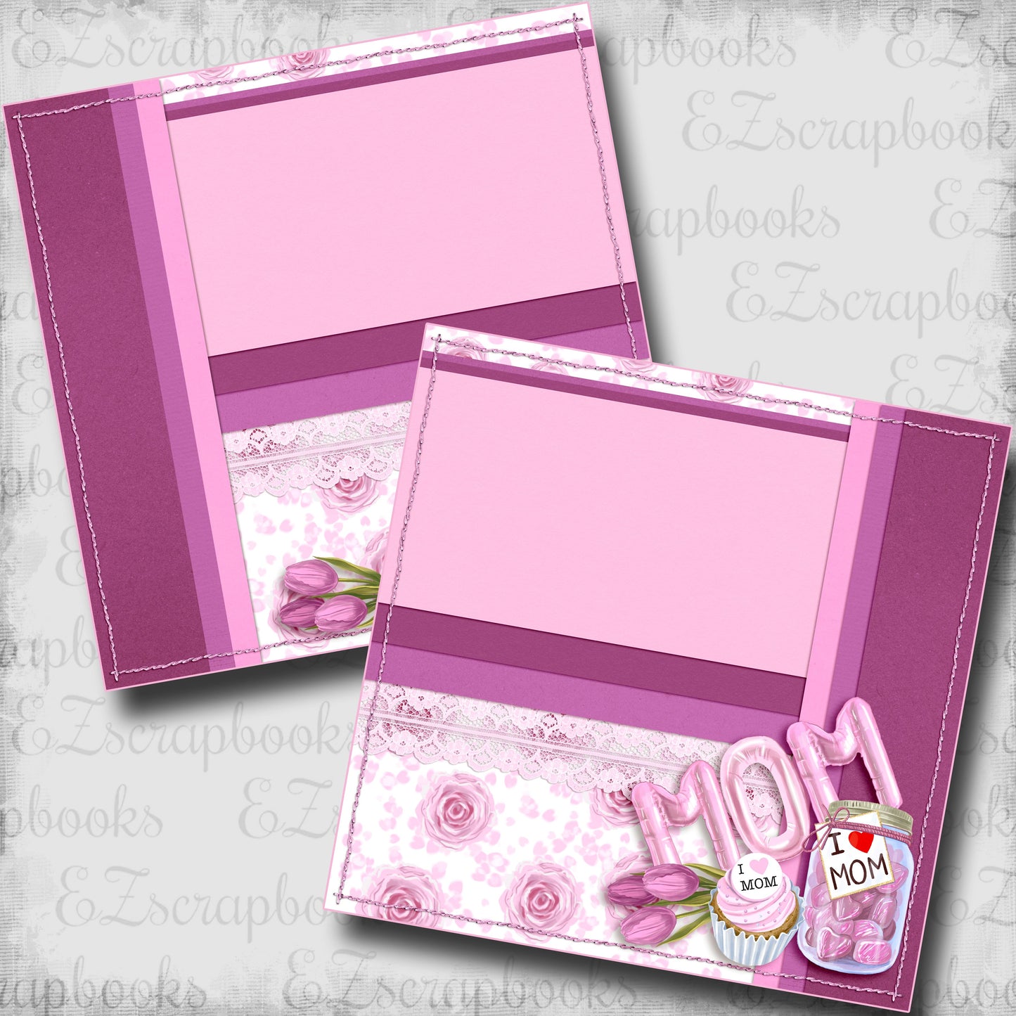 Balloon Mom Cluster NPM - Scrapbook Layout - 25-497