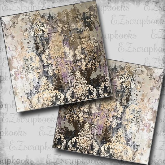 Damask Textures Cream & Pink NPM - Scrapbook Layout - 24-805