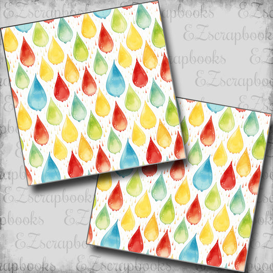 April Showers Raindrops - Scrapbook Papers - 24-337