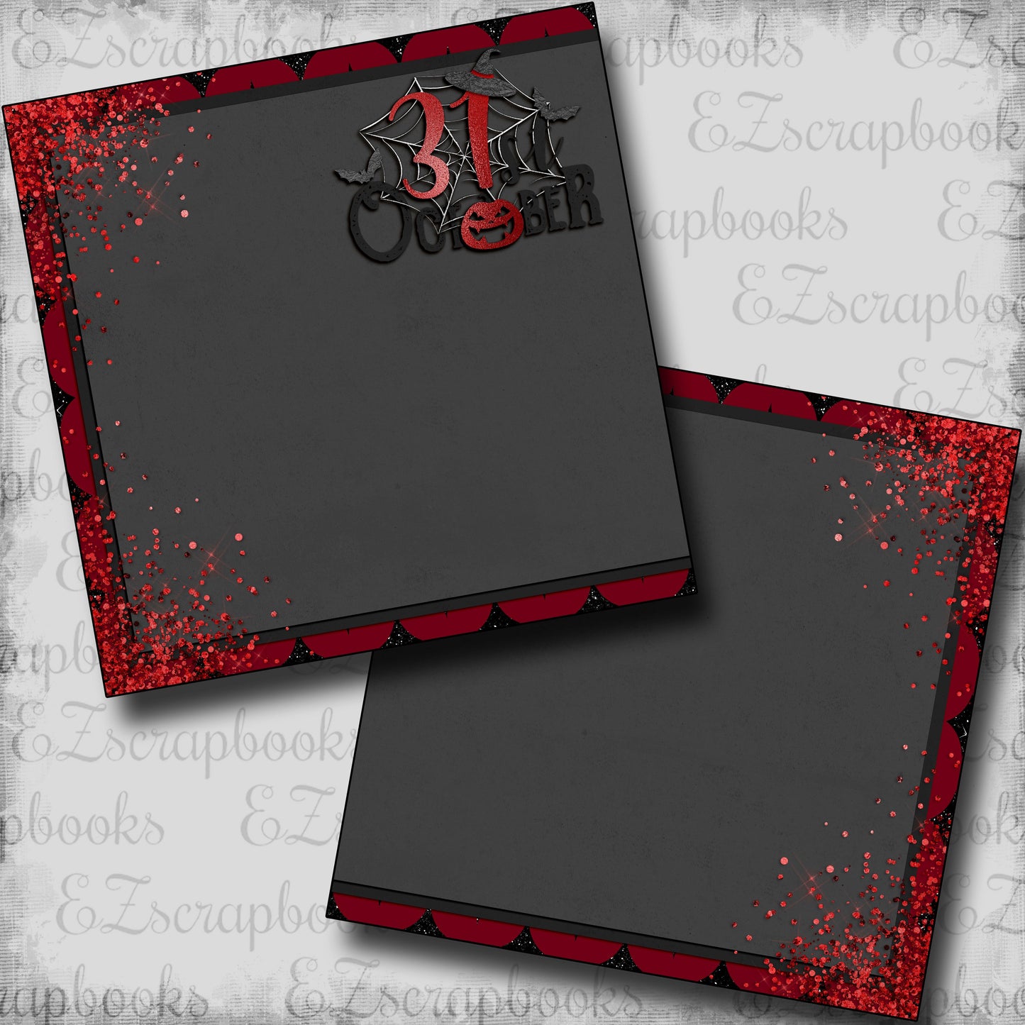 October 31st Red & Black NPM - Scrapbook Layout - 24-813