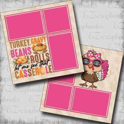 Turkey Gravy Beans & Rolls Girl - Scrapbook Layout - 24-854