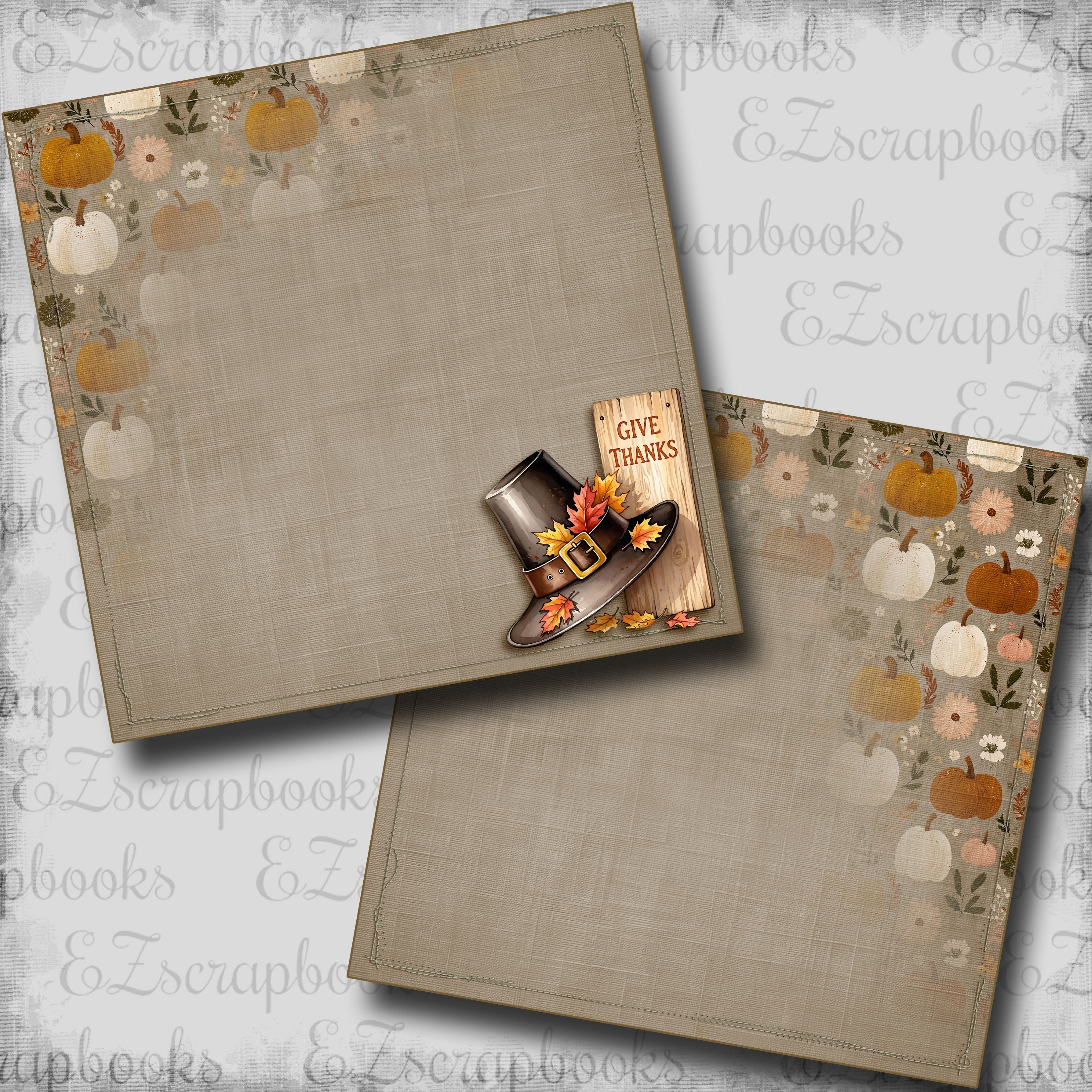 Give Thanks Pilgrim Hat NPM - Scrapbook Layout - 25-895 – EZscrapbooks
