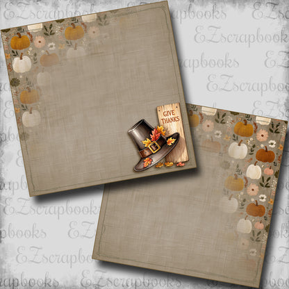 Give Thanks Pilgrim Hat NPM - Scrapbook Layout - 25-895