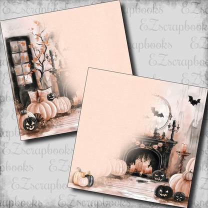 Cute Pink Halloween Home NPM - Scrapbook Layout - 24-673