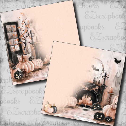 Cute Pink Halloween Home NPM - Scrapbook Layout - 24-673