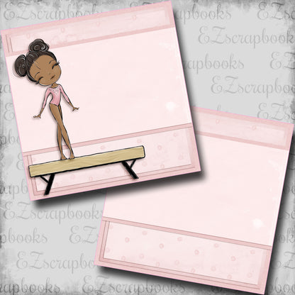 Gymnastics Balance Beam African American NPM - Scrapbook Layout - 24-619