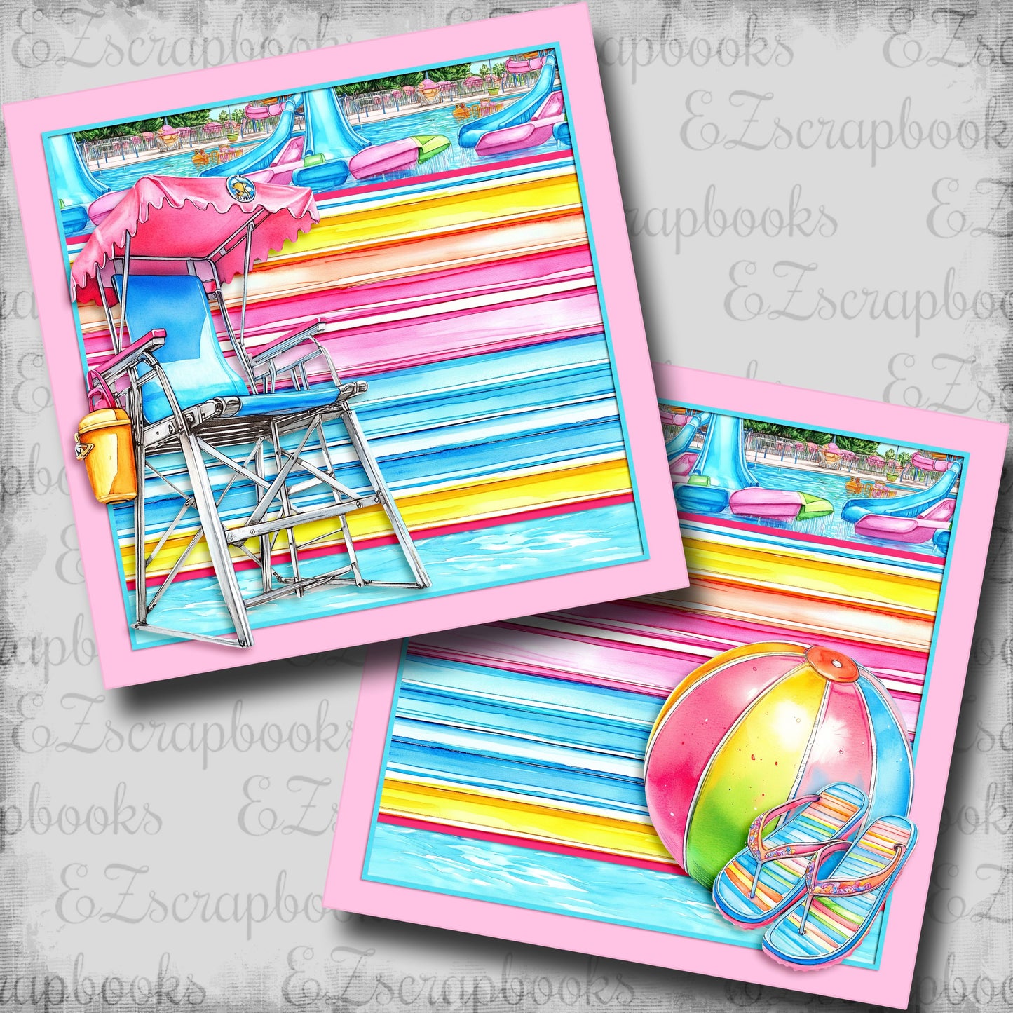 By the Pool NPM - Scrapbook Layout - 25-759