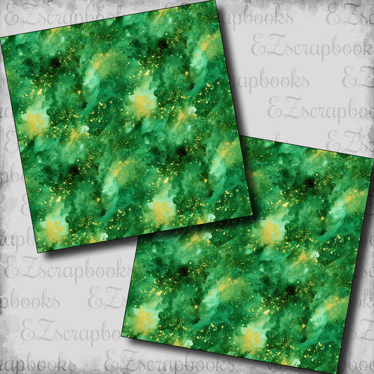 Irish Green Gold Splash - Scrapbook Papers - 24-103