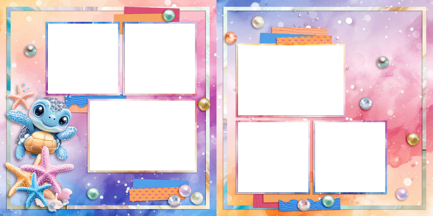 Summer Happiness EZ Quick Pages -  Digital Bundle - 10 Digital Scrapbook Pages - INSTANT DOWNLOAD