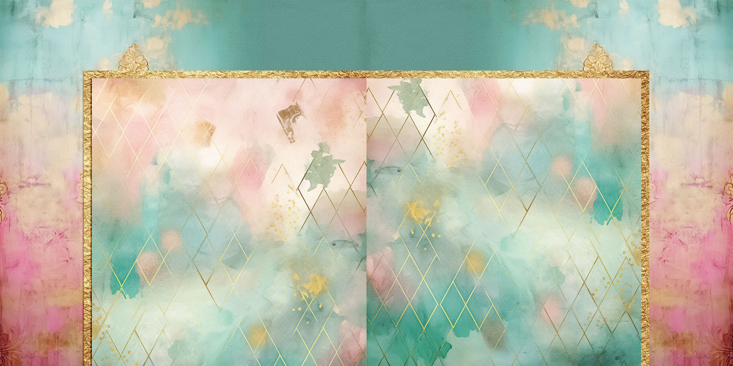 Pink Teal Gold Splash NPM - 24-395