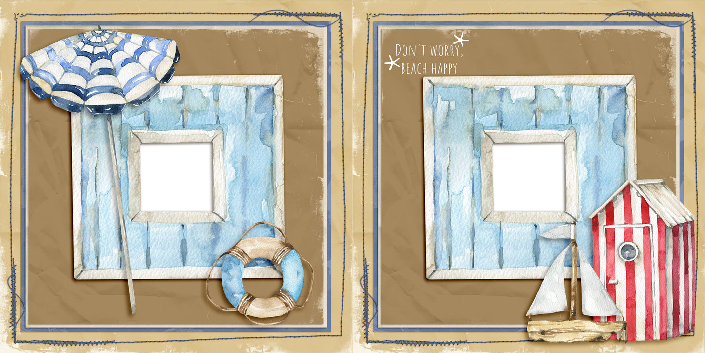 Beach Days EZ Quick Pages -  Digital Bundle - 10 Digital Scrapbook Pages - INSTANT DOWNLOAD