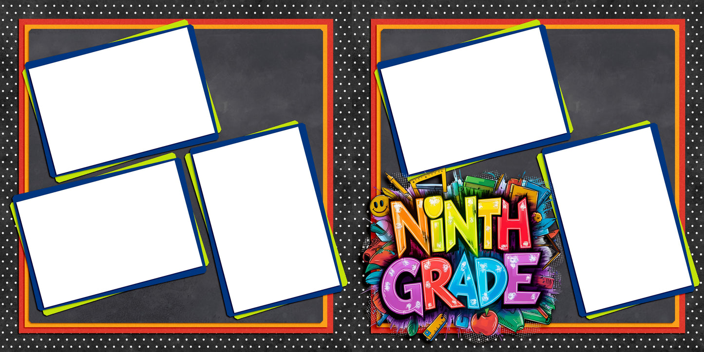 Ninth Grade Boy - EZ Digital Scrapbook Pages - INSTANT DOWNLOAD