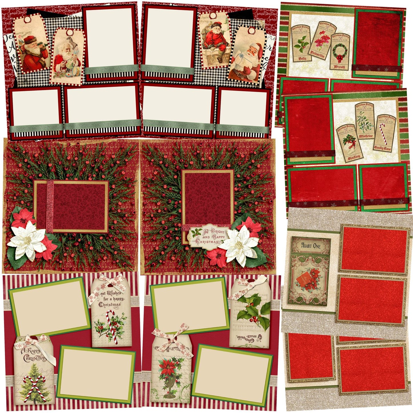 Season of Santa - Set of 5 Double Page Layouts - 1321