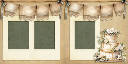 Rustic Wedding - Set of 5 Double Page Layouts - 1762