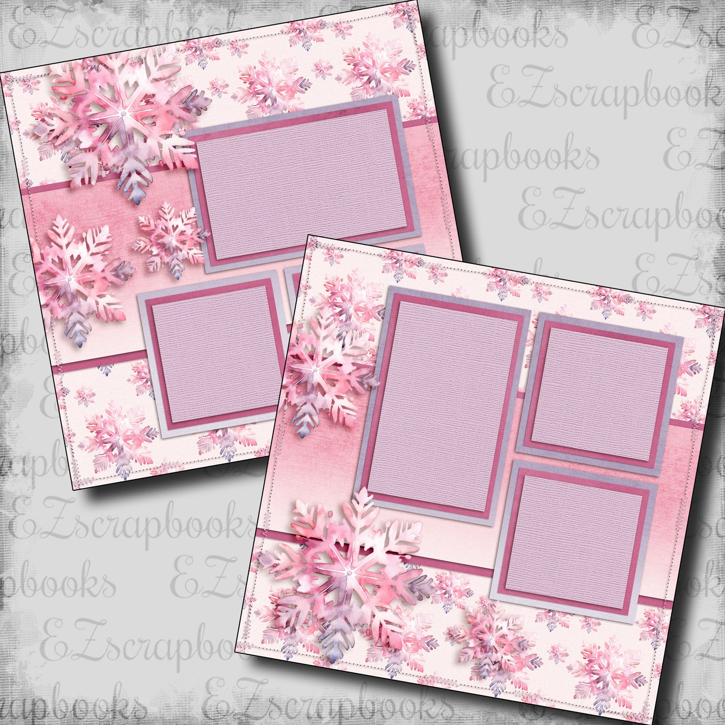 Pink & Silver Christmas Snowflakes - 23-678