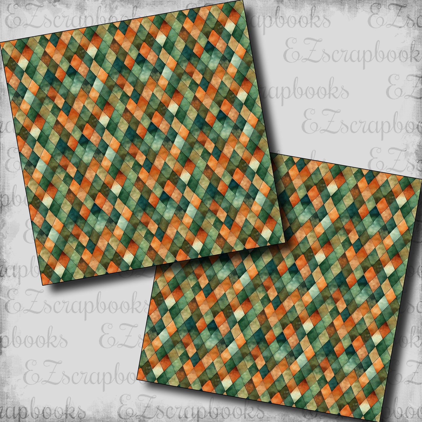 Green Party Diamonds - Scrapbook Papers - 24-104