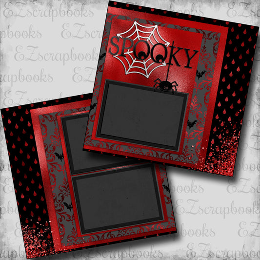 Spooky Red & Black - Scrapbook Layout - 24-814