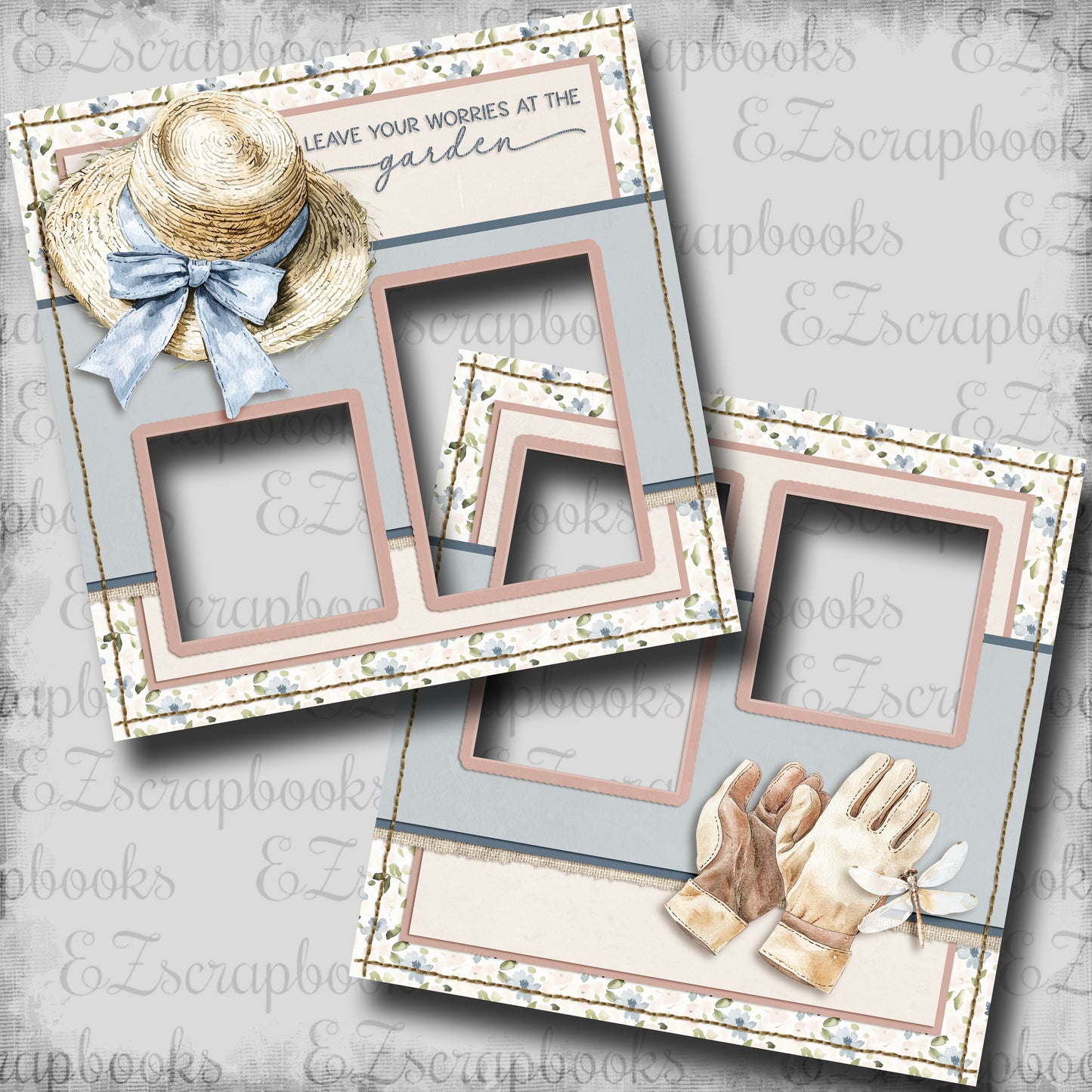 Leave Your Worries - EZ Digital Scrapbook Pages - INSTANT DOWNLOAD