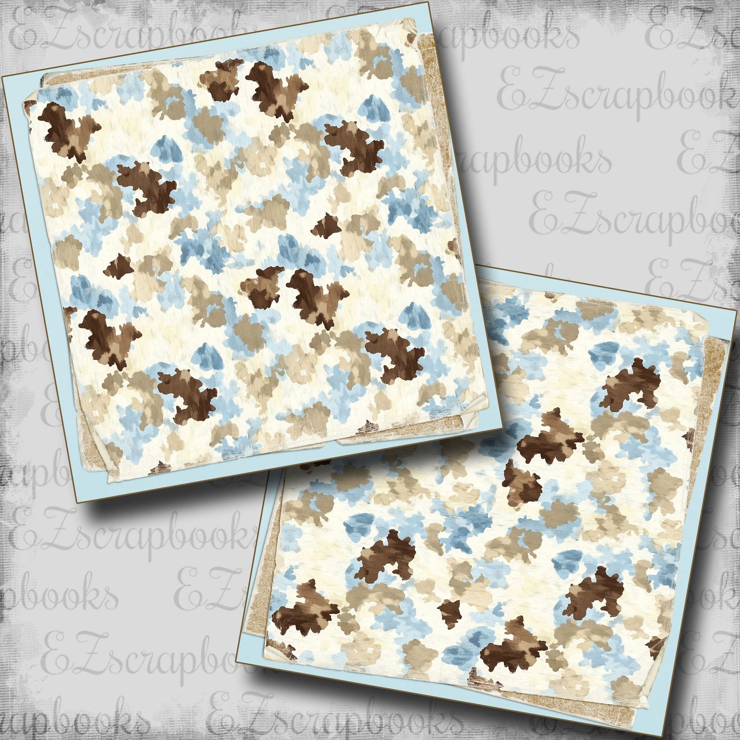 Blue Farm Cammo Stacked NPM - Scrapbook Layout - 25-751