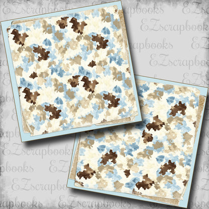 Blue Farm Cammo Stacked NPM - Scrapbook Layout - 25-751