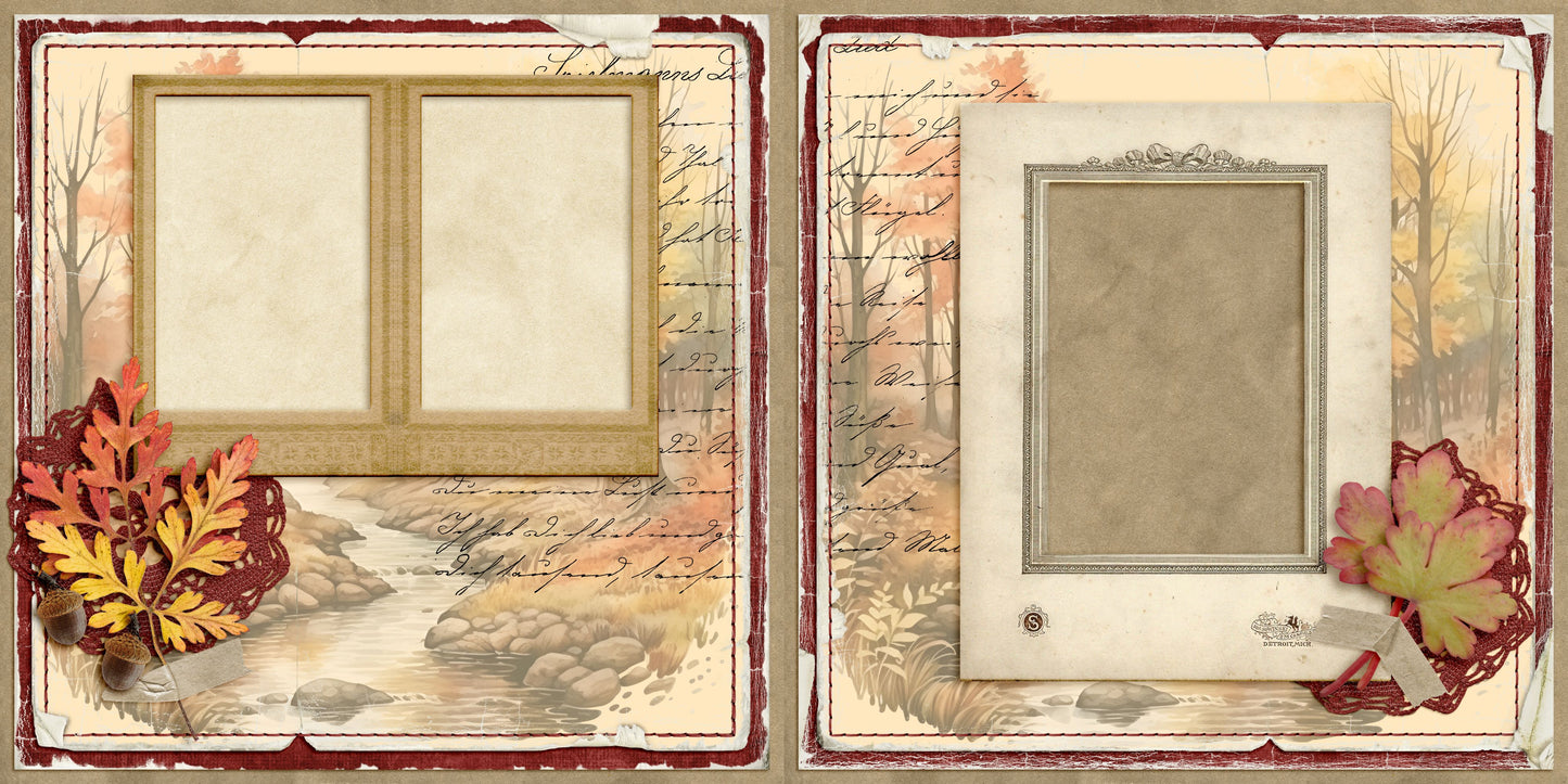 Moment in Time - Set of 5 Double Page Scrapbook Layouts - 25-1098