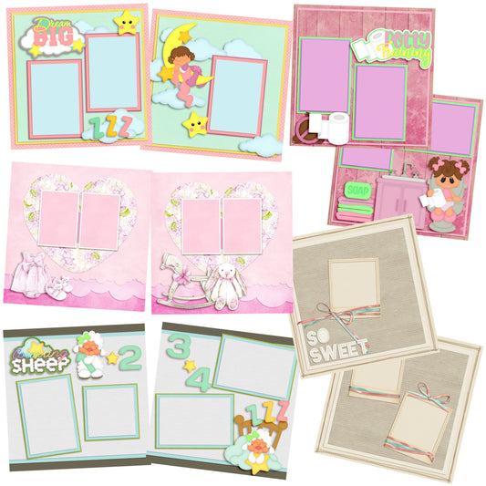 Dream Big Baby Girl - Set of 5 Double Page Layouts - 1457