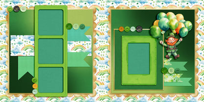 St Patrick's Day - Set of 5 Double Page Scrapbook Layouts - 25-1028
