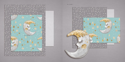 Sweet Dreams Moon NPM - Set of 5 Double Page Layouts - 1783