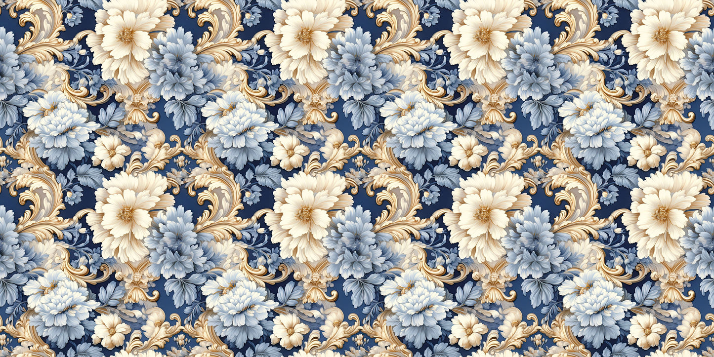 Rococo Palace Cream Gold Blue - Papers - 23-341