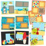Day at the Beach - Set of 5 Double Page Layouts - 1512