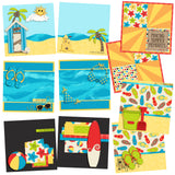 Day at the Beach NPM - Set of 5 Double Page Layouts - 1513
