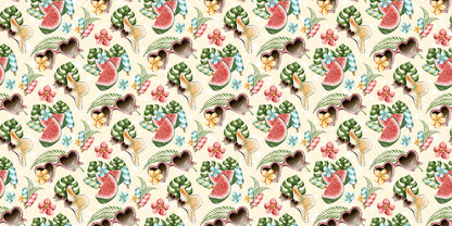 Tropical Summer Pattern Cream NPM - 23-148