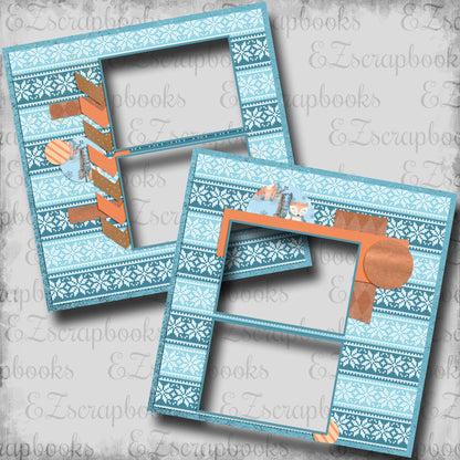 Winter Sweater Pattern - EZ Digital Scrapbook Pages - INSTANT DOWNLOAD