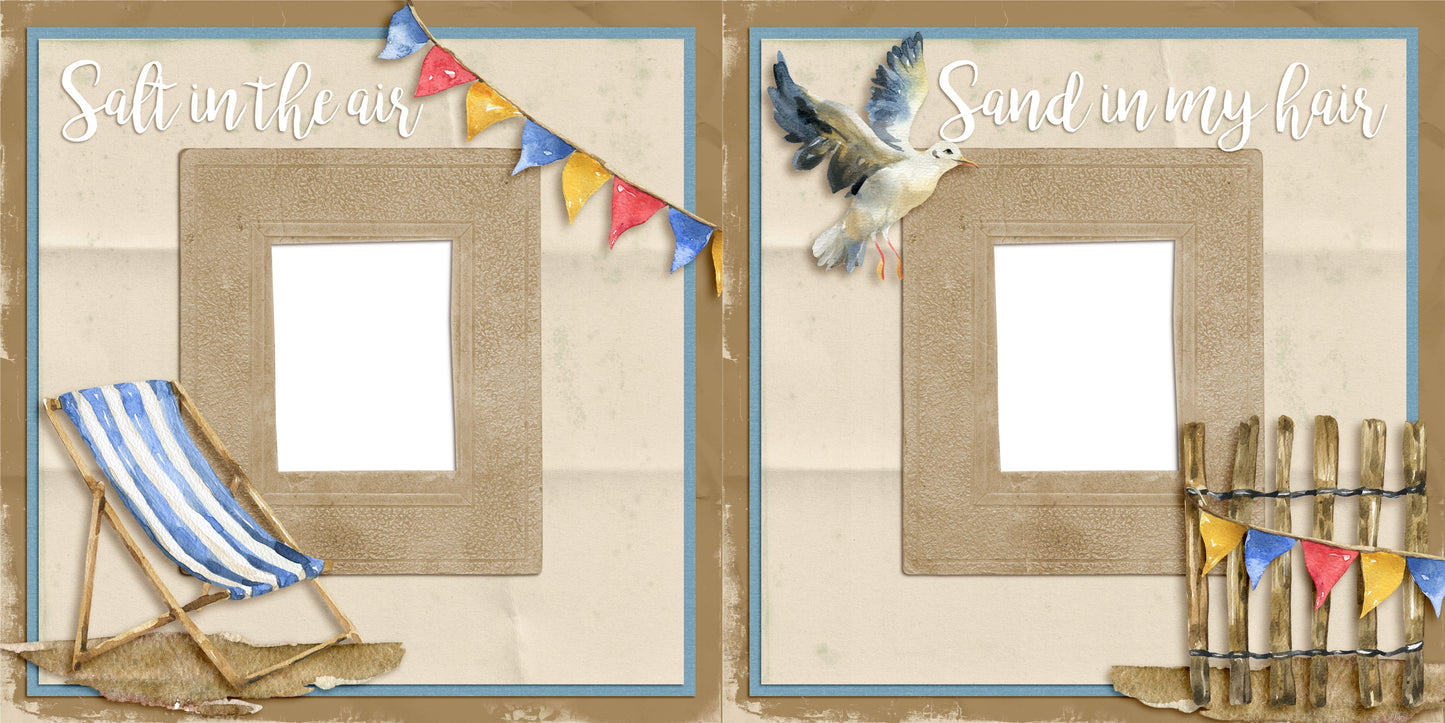 Beach Days EZ Quick Pages -  Digital Bundle - 10 Digital Scrapbook Pages - INSTANT DOWNLOAD