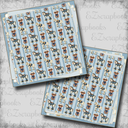 Blue Farm Pattern Stacked NPM - Scrapbook Layout - 25-752