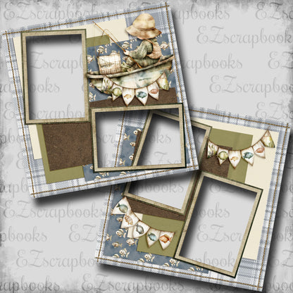 Boat with Banners - EZ Digital Scrapbook Pages - INSTANT DOWNLOAD