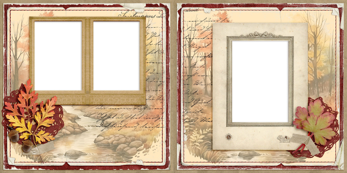 Autumn Creek  - EZ Digital Scrapbook Quick Page Layout - INSTANT DOWNLOAD
