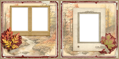 Autumn Creek  - EZ Digital Scrapbook Quick Page Layout - INSTANT DOWNLOAD