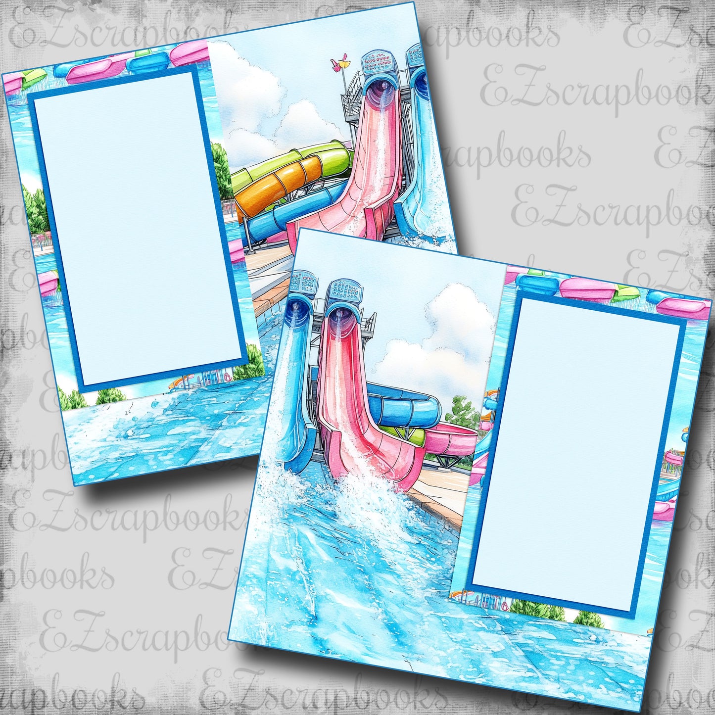 Waterpark Slides NPM - Scrapbook Layout - 25-761