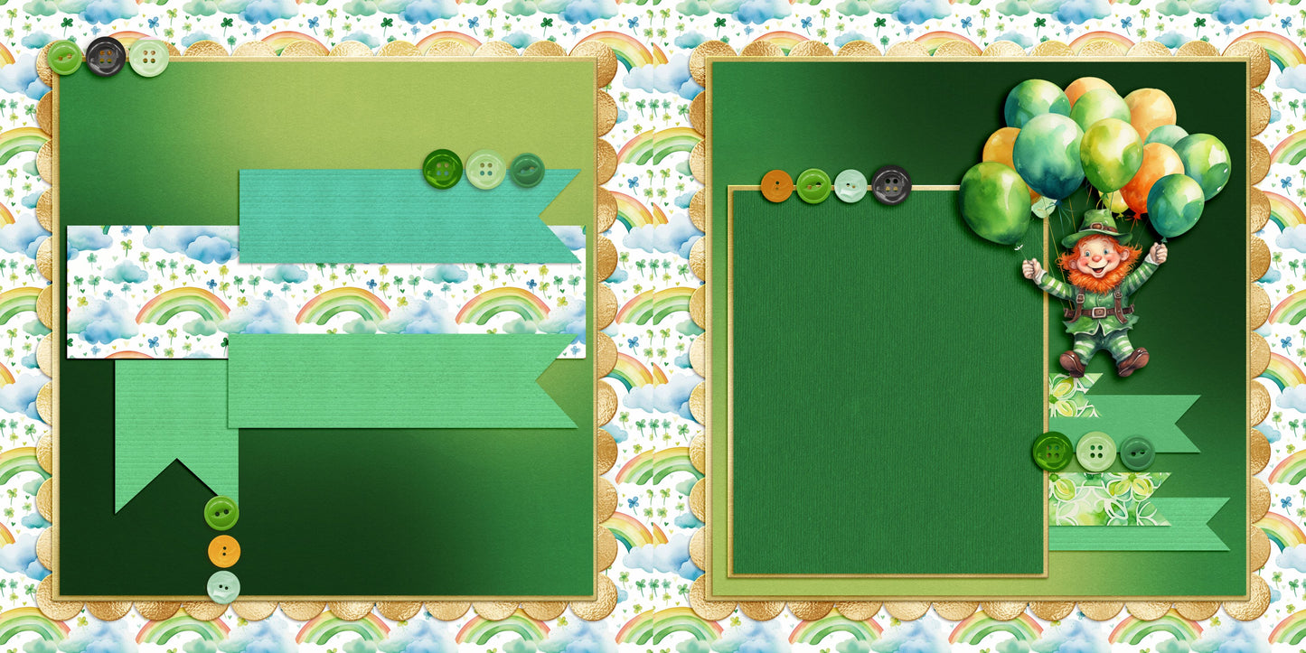 St Patrick's Day NPM - Set of 5 Double Page Scrapbook Layouts - 25-1029