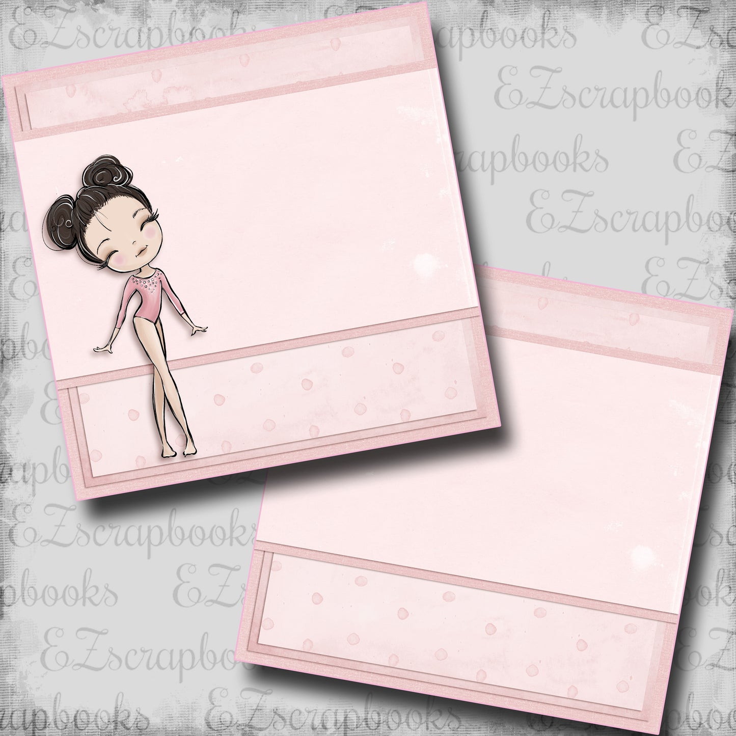 Gymnastics Balance Beam Brunette NPM - Scrapbook Layout - 24-613