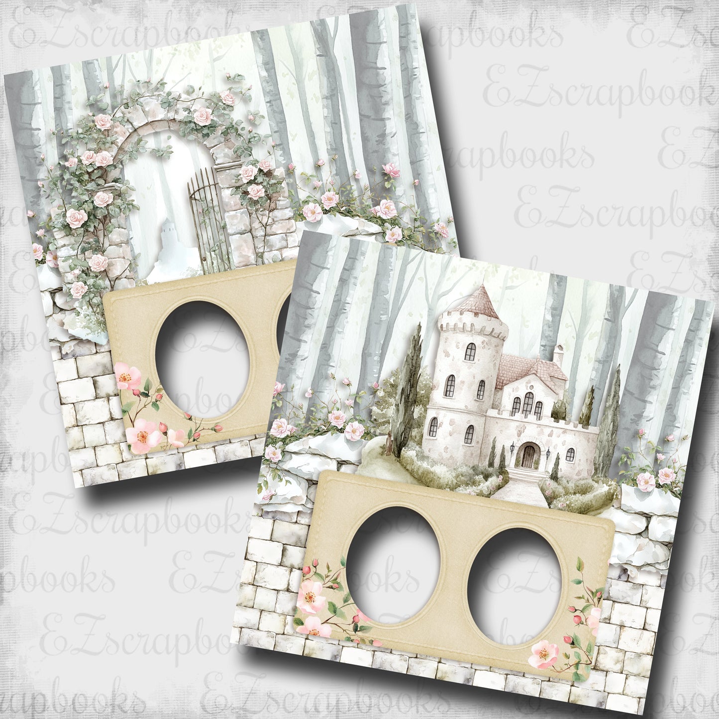 Enchanted Dream Castle - EZ Digital Scrapbook Quick Pages - INSTANT DOWNLOAD